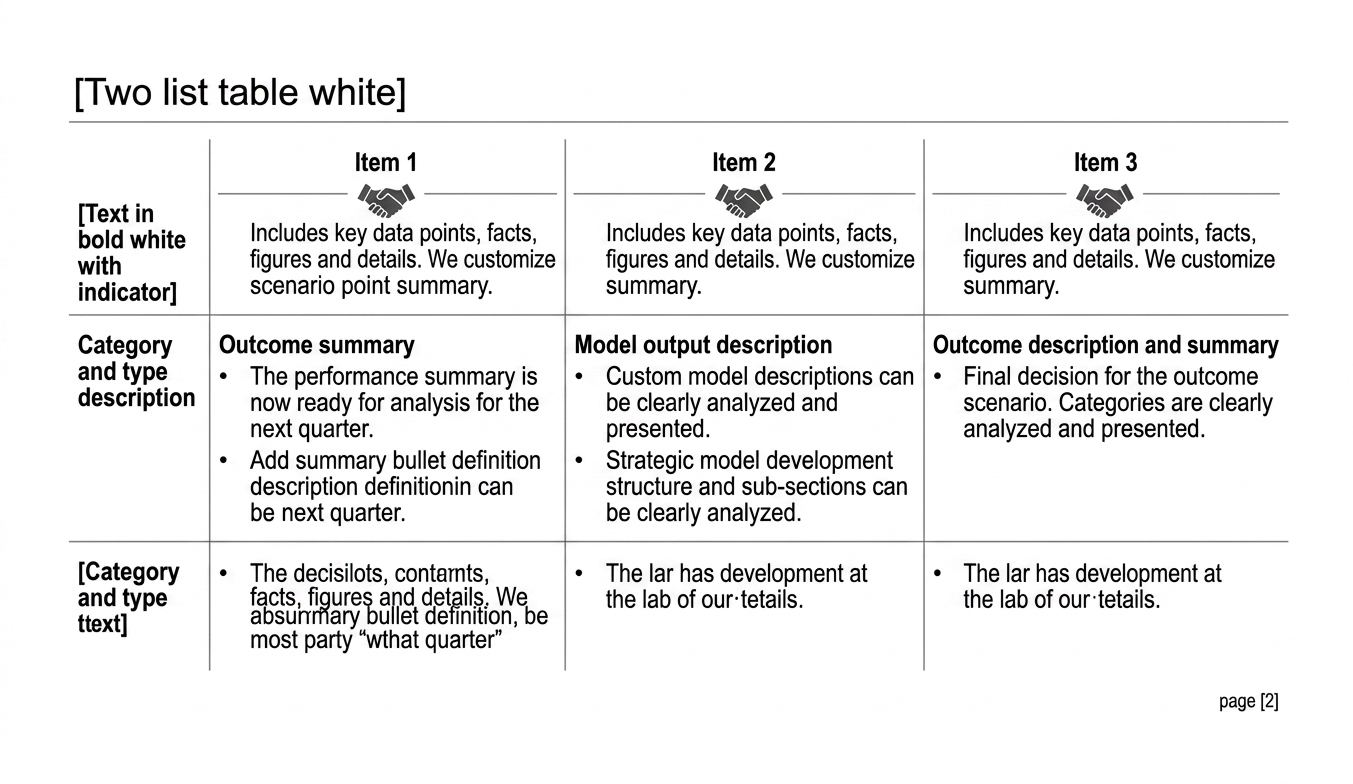 Executive summary reference using a three-stream operating matrix to organize findings across commercial, operational, and financial themes